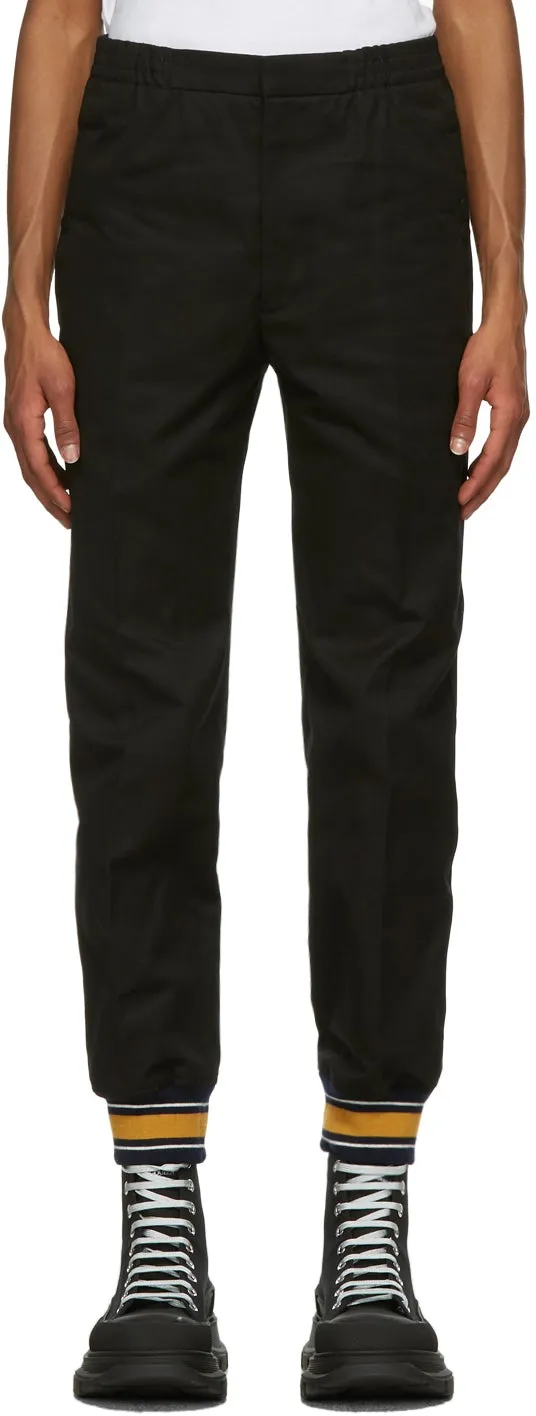 Alexander McQueen Black Cotton Slim Trousers