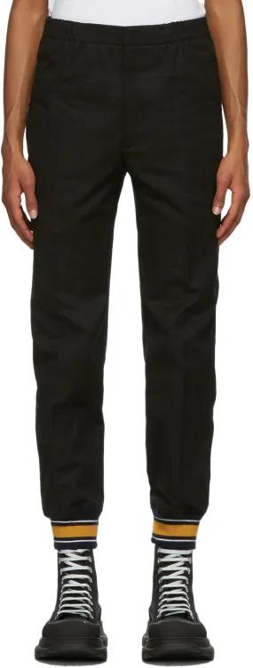 Alexander McQueen Black Cotton Slim Trousers