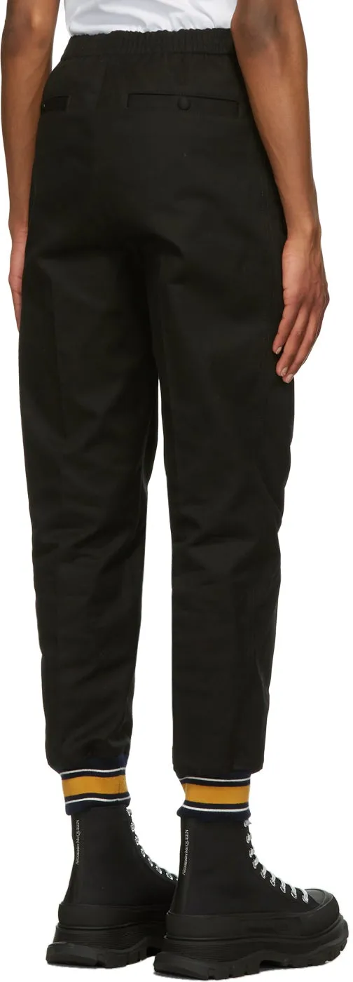 Alexander McQueen Black Cotton Slim Trousers