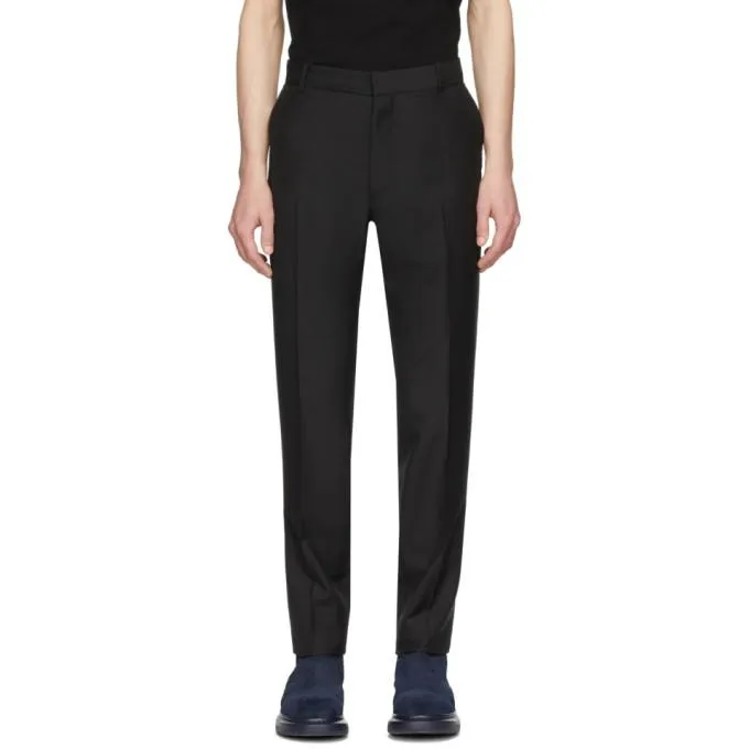 Alexander McQueen Black Selvedge Wool and Mohair Trousers