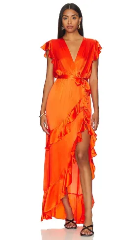 Amanda Uprichard Johanna Maxi Dress in Orange