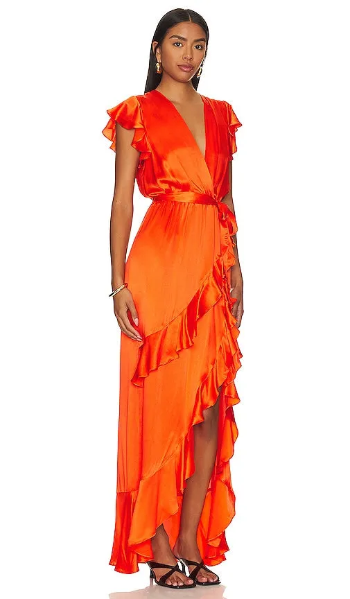 Amanda Uprichard Johanna Maxi Dress in Orange