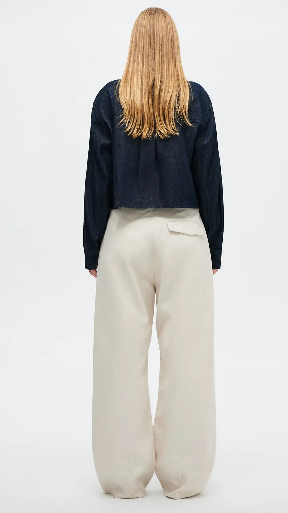 CAROLYN CROP SHIRT | RINSE DENIM