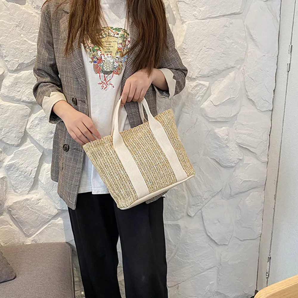 Chic Casual Straw Handbag