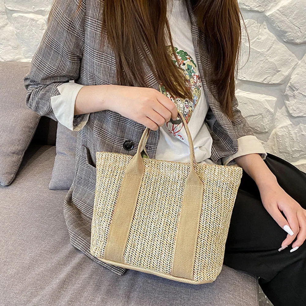Chic Casual Straw Handbag