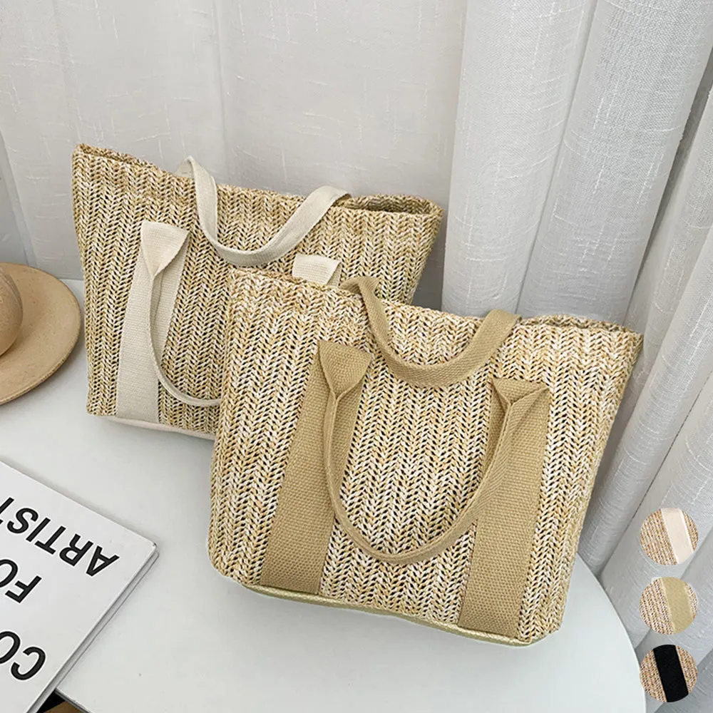 Chic Casual Straw Handbag