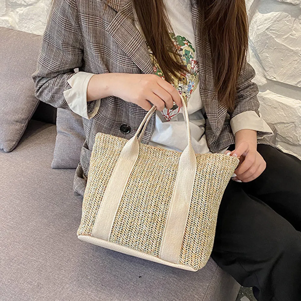 Chic Casual Straw Handbag