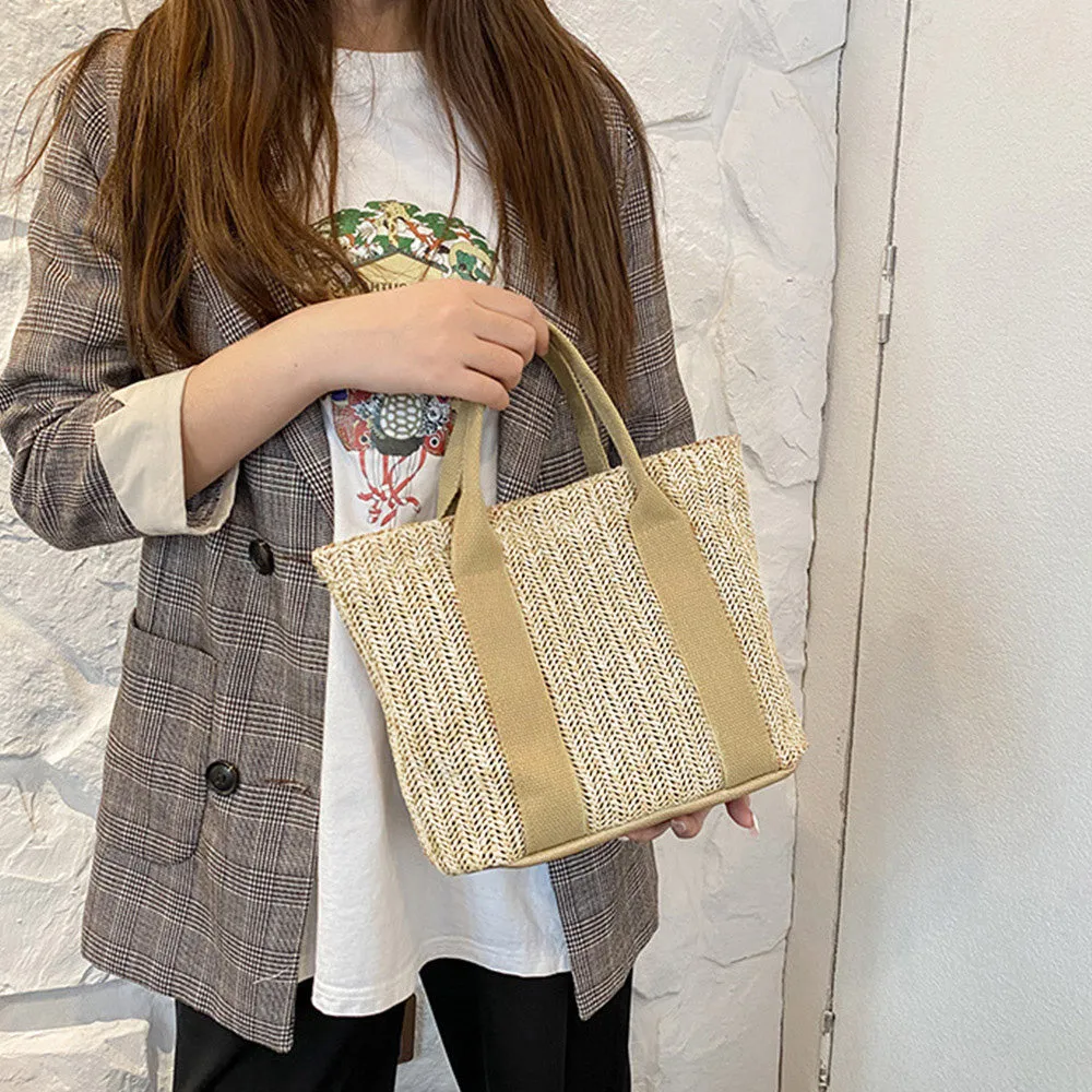 Chic Casual Straw Handbag