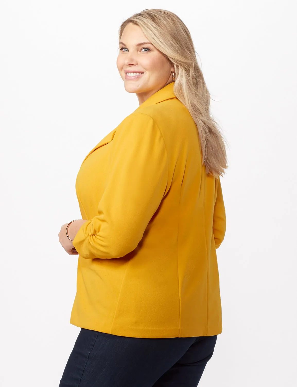 Cinched Sleeve One pocket Notch Collar Topper Plus