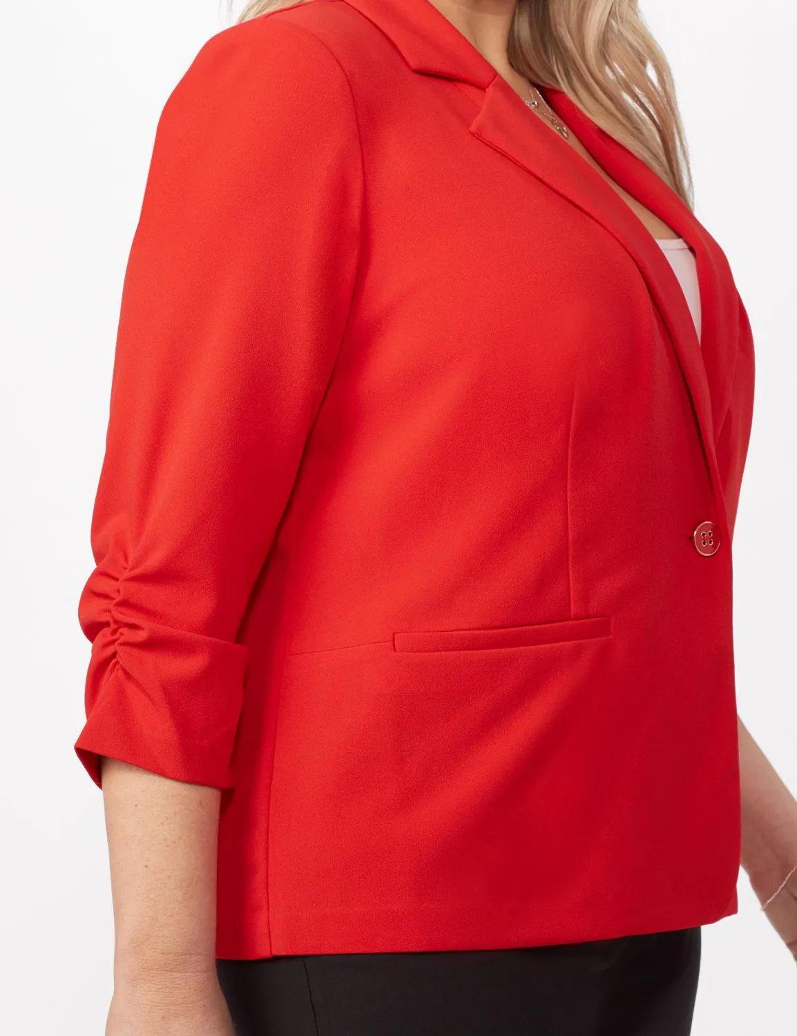 Cinched Sleeve One pocket Notch Collar Topper Plus