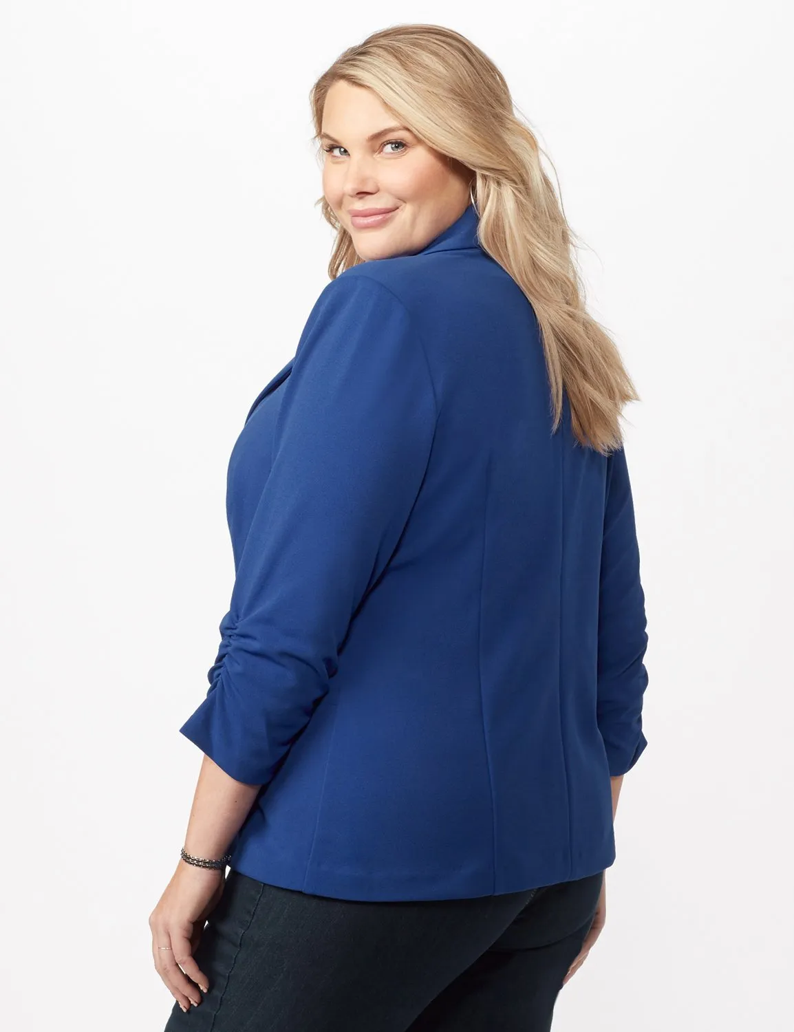 Cinched Sleeve One pocket Notch Collar Topper Plus