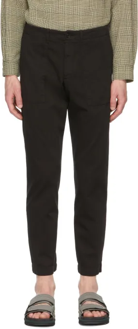 Dries Van Noten Black Cotton Twill Trousers