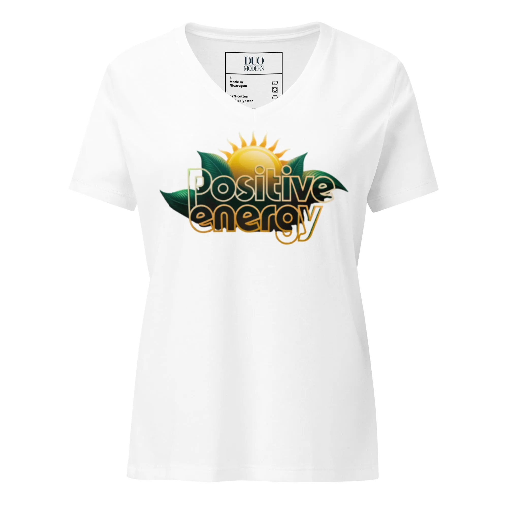 DUO MODERN Positive Energy Women’s Relaxed V-neck T-shirt