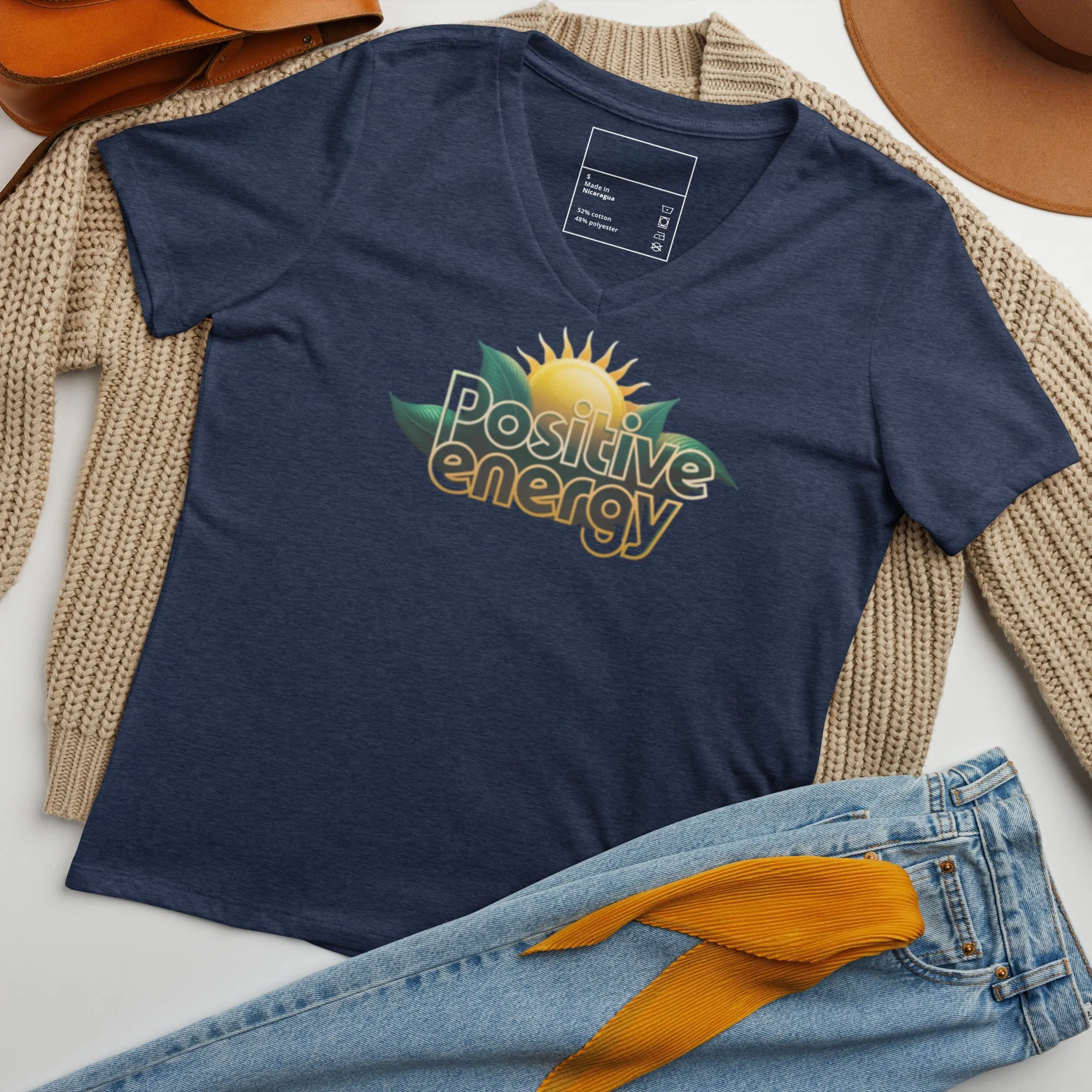 DUO MODERN Positive Energy Women’s Relaxed V-neck T-shirt