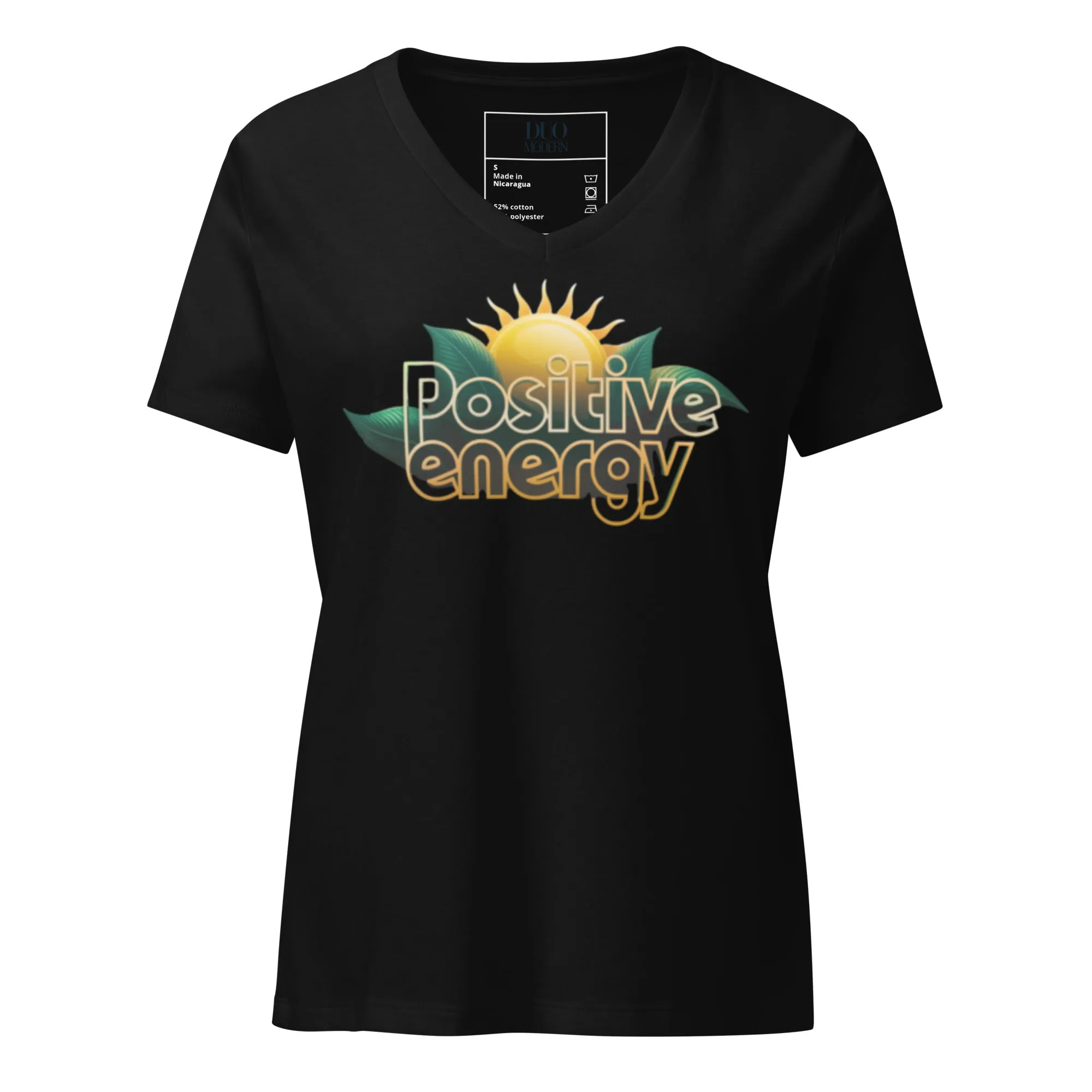 DUO MODERN Positive Energy Women’s Relaxed V-neck T-shirt