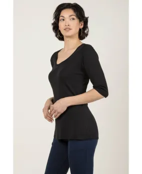 Essential Scoop Tee in Black