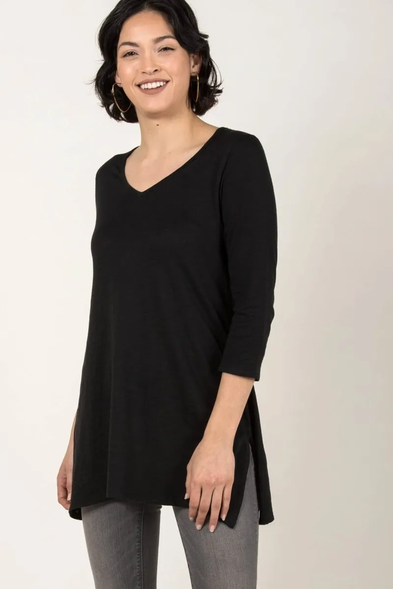 Essential Slub Tunic in Black