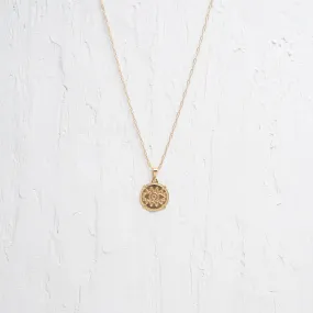 Eye Round Medallion Charm Necklace