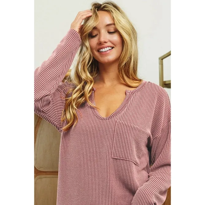 Fall Ribbed Long Sleeve Essential Top