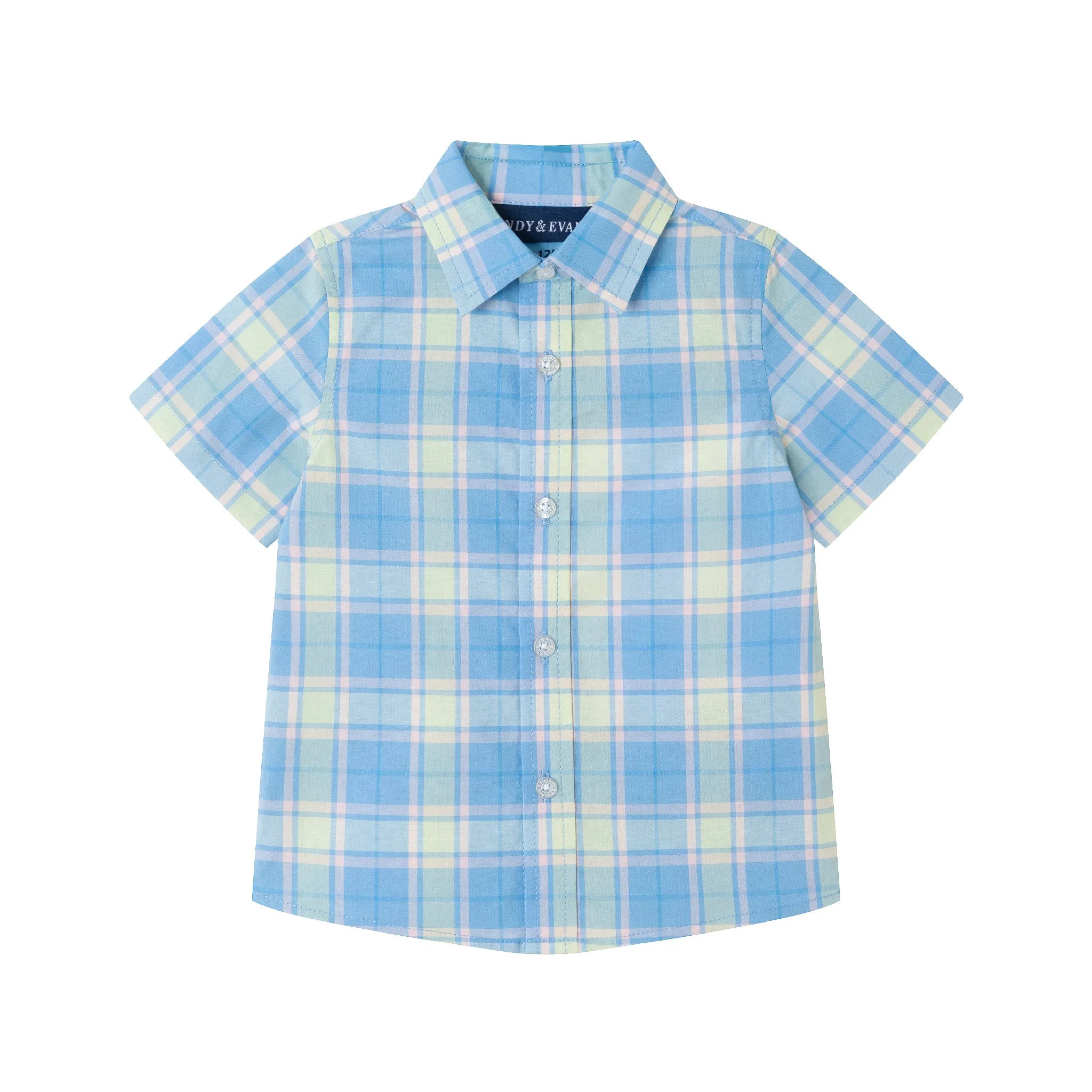 Infant (3-24M) 3-Piece Buttondown & Short Set | Blue Plaid