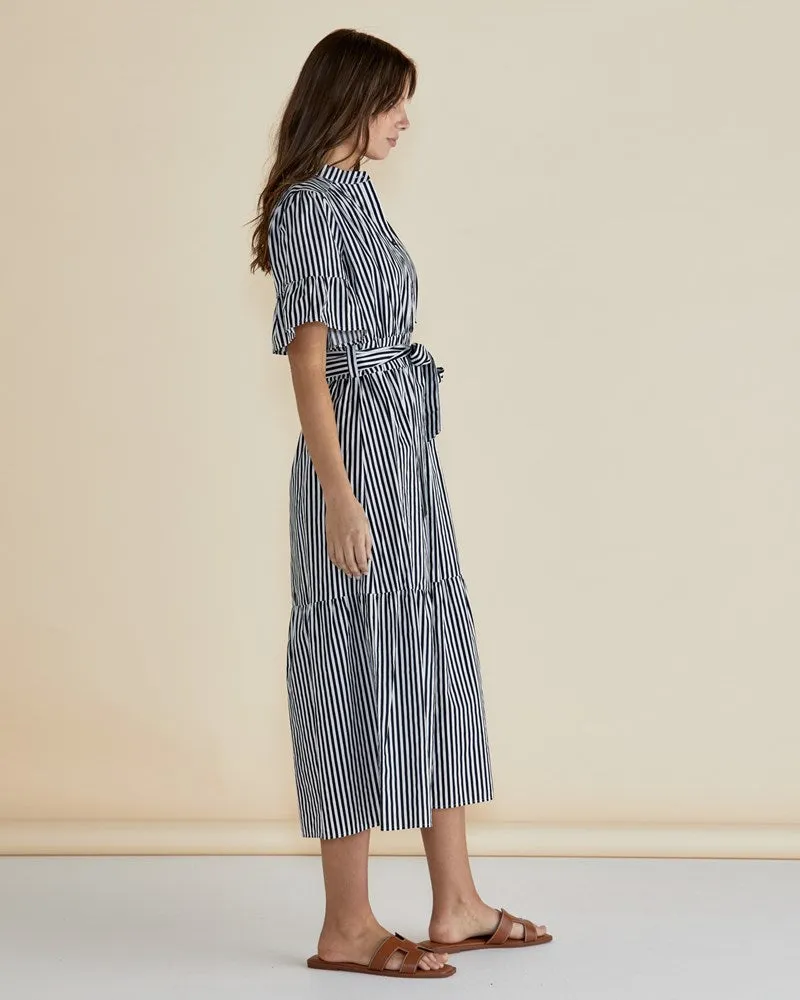 Jamilla Dress - Navy Stripe