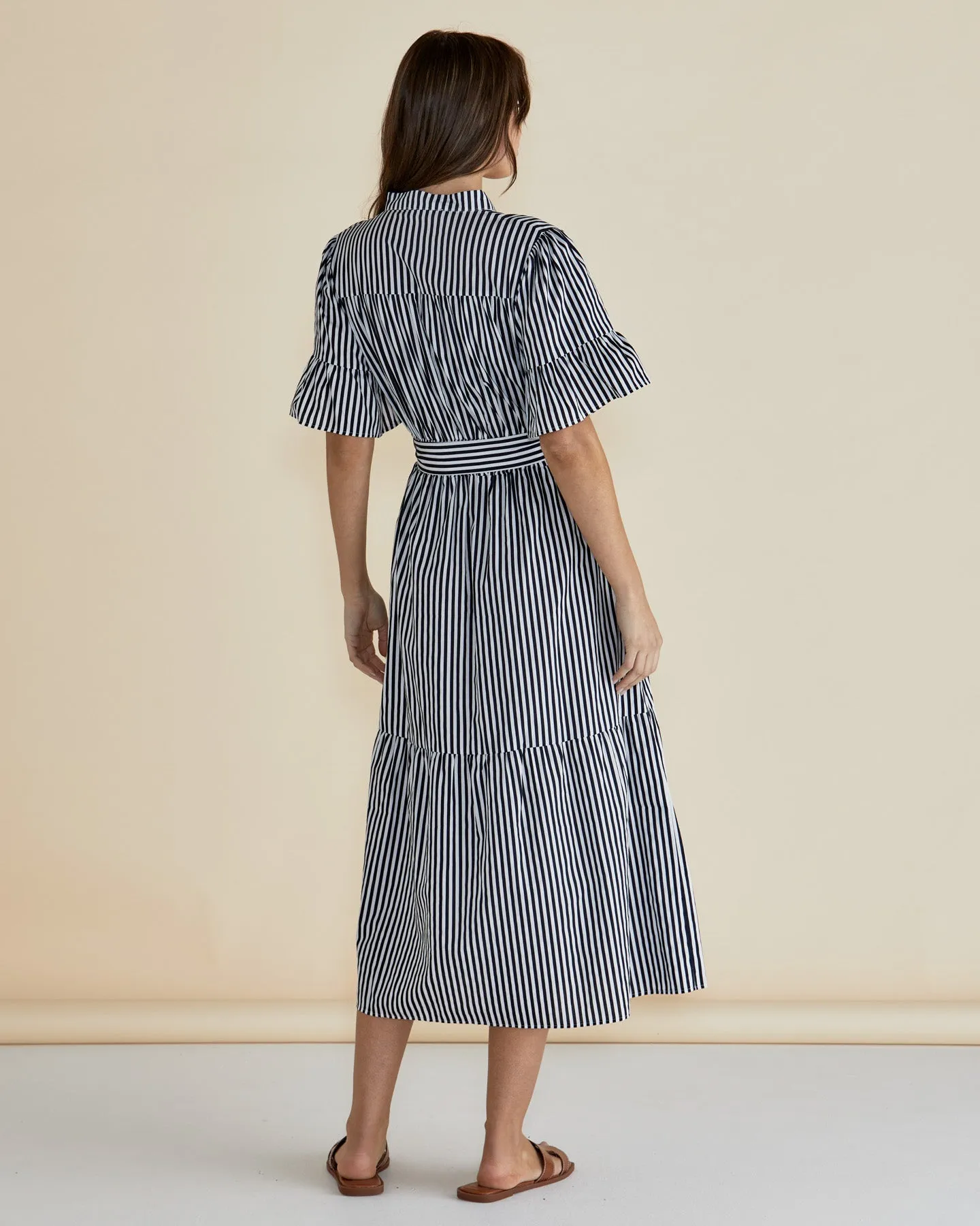 Jamilla Dress - Navy Stripe