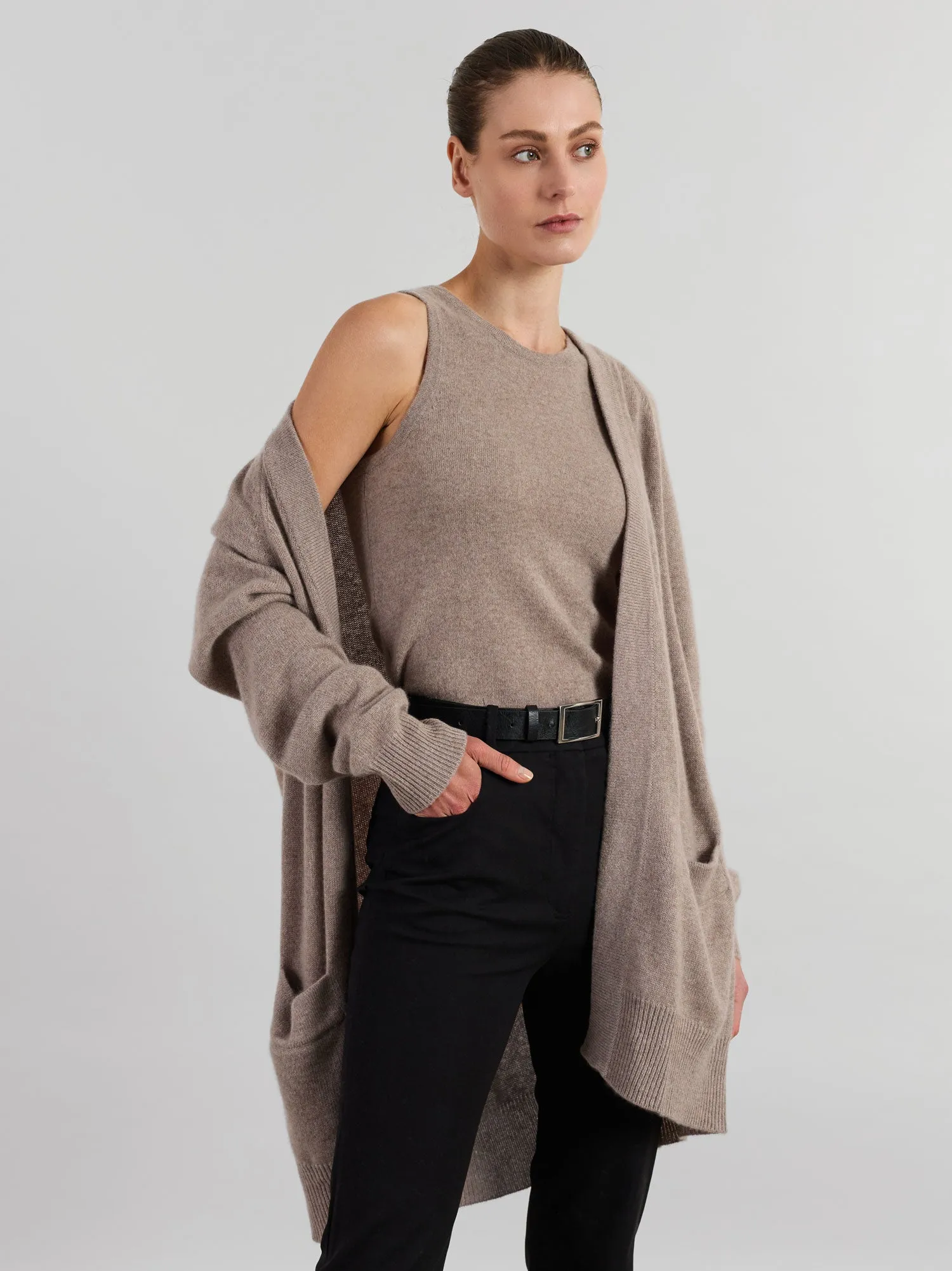 Kashmircardigan "Solveig" - toast