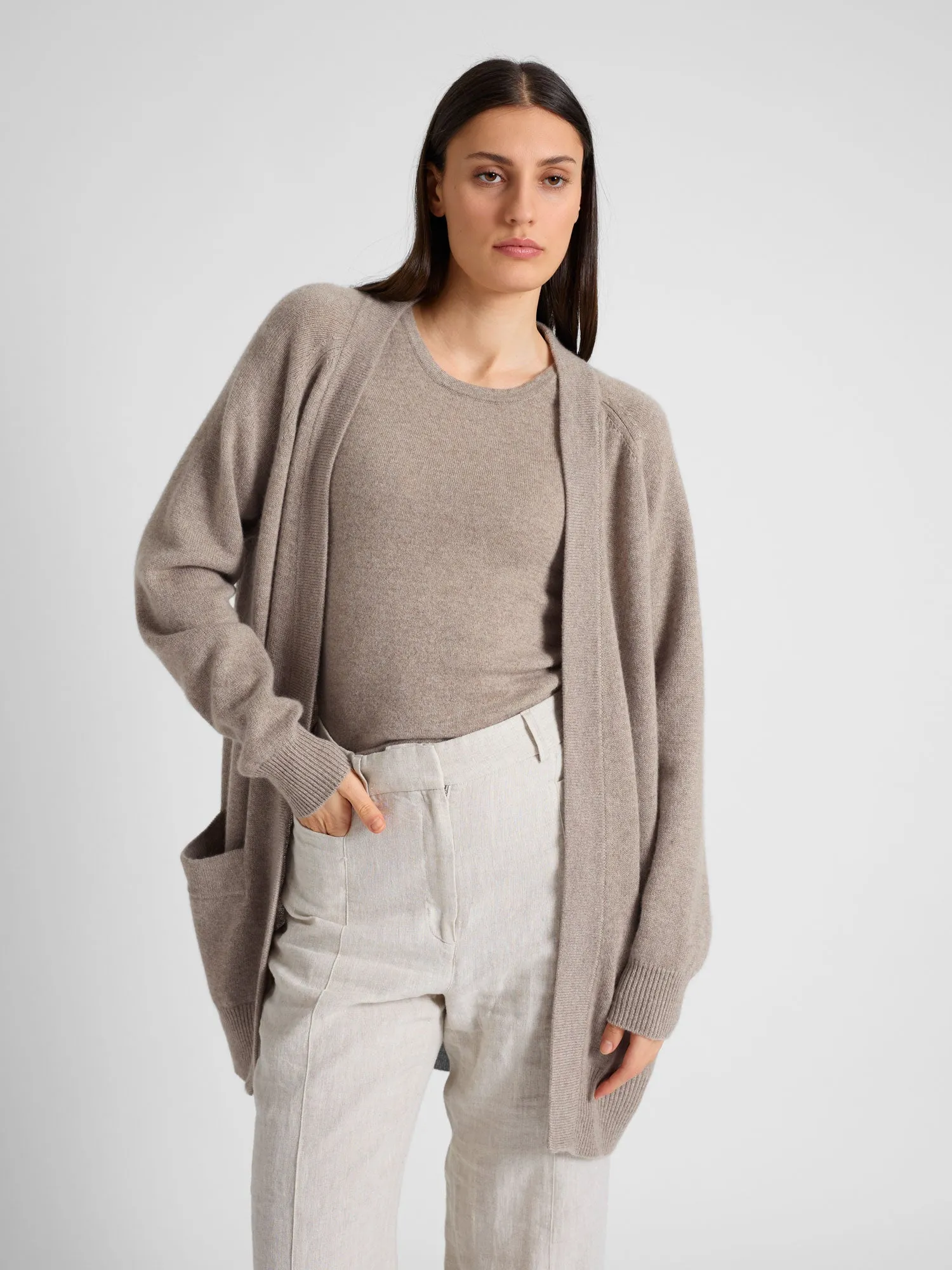 Kashmircardigan "Solveig" - toast