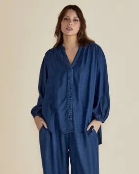 London Lyocell Blouse - Dark Indigo