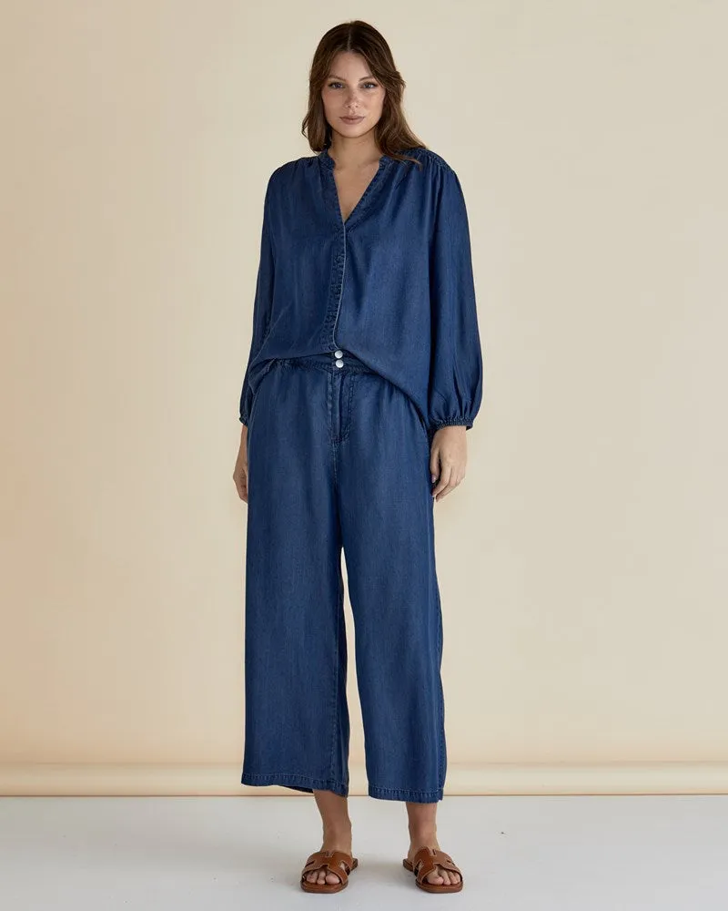 London Lyocell Blouse - Dark Indigo