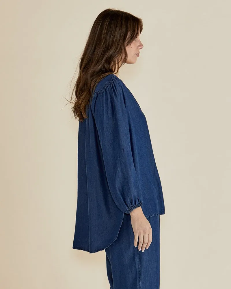 London Lyocell Blouse - Dark Indigo