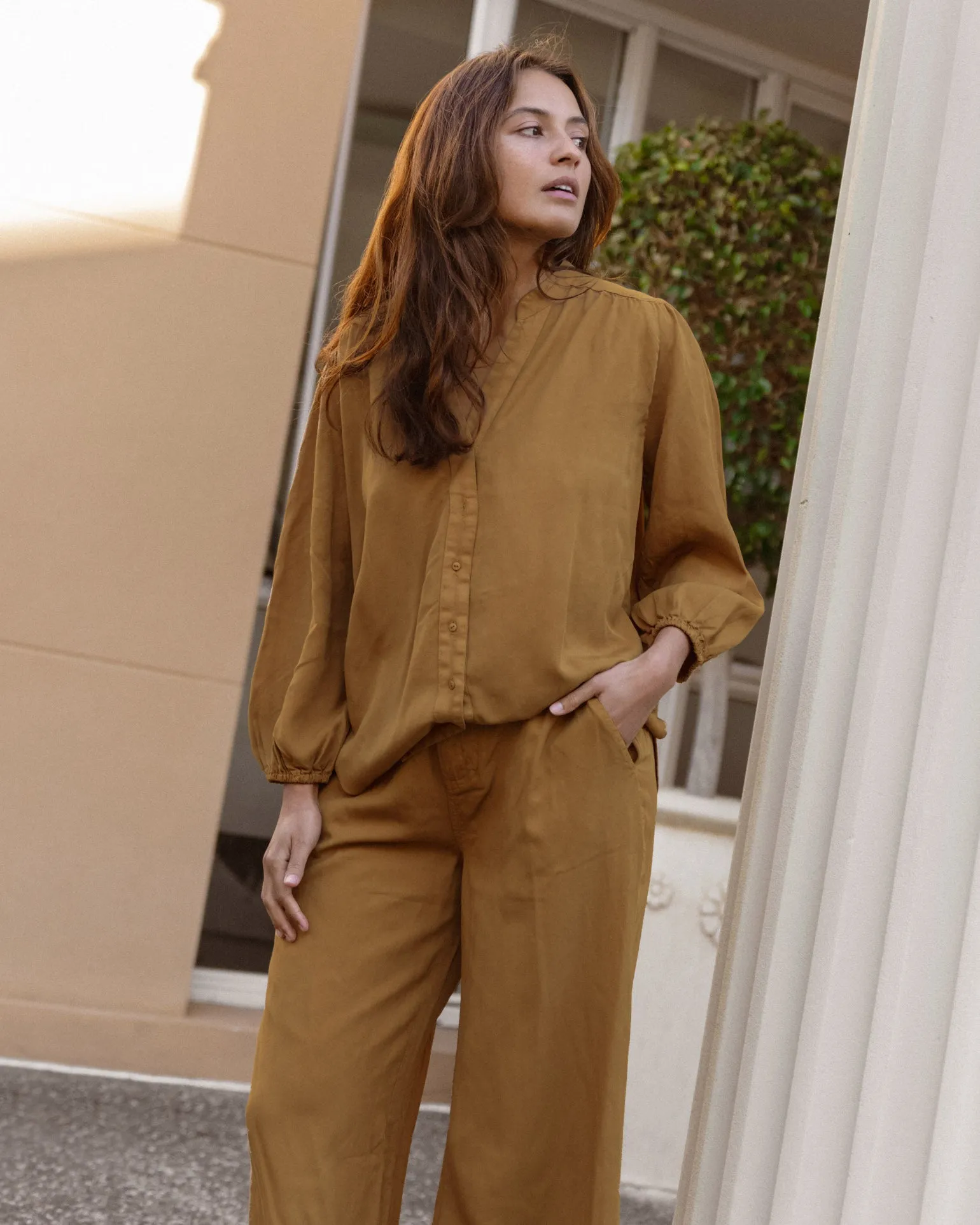 London Lyocell Blouse - Tan