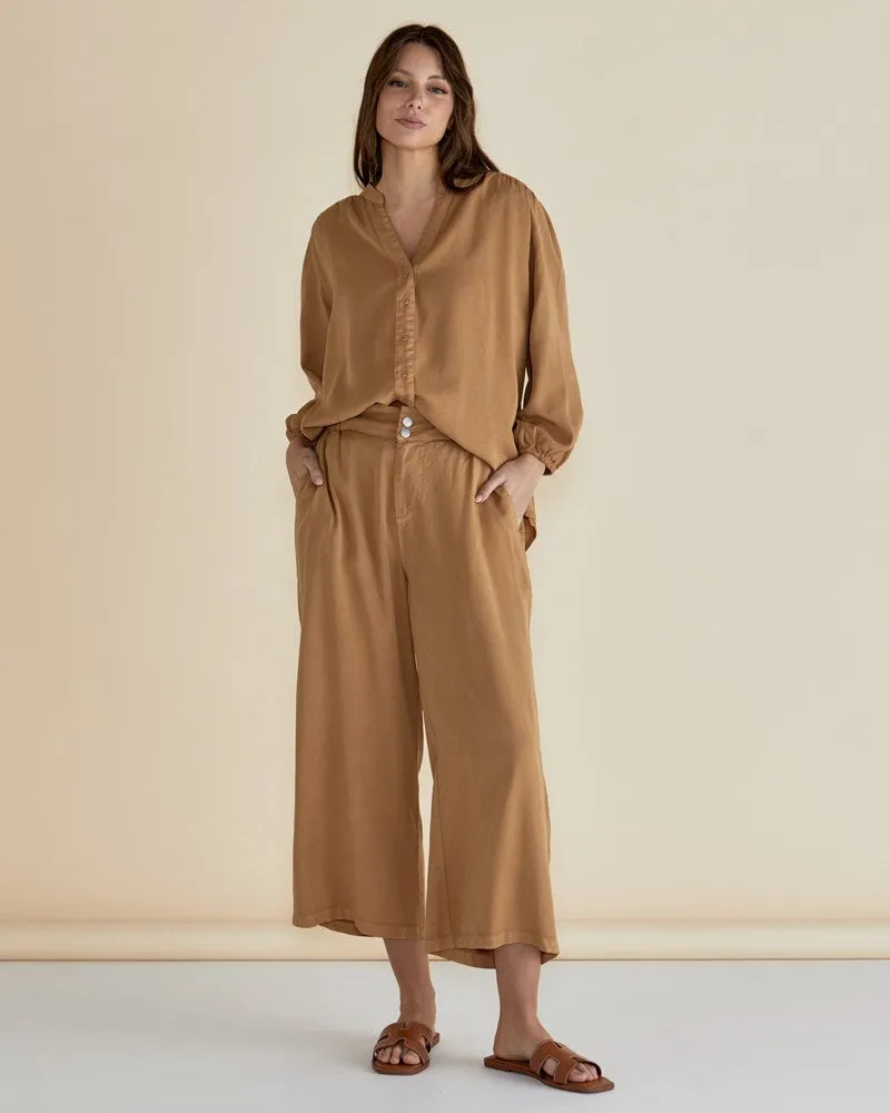 London Lyocell Blouse - Tan
