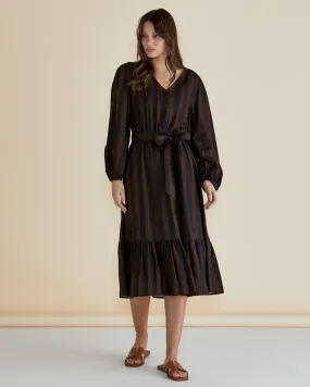 Melissa Dress - Chocolate Stripe