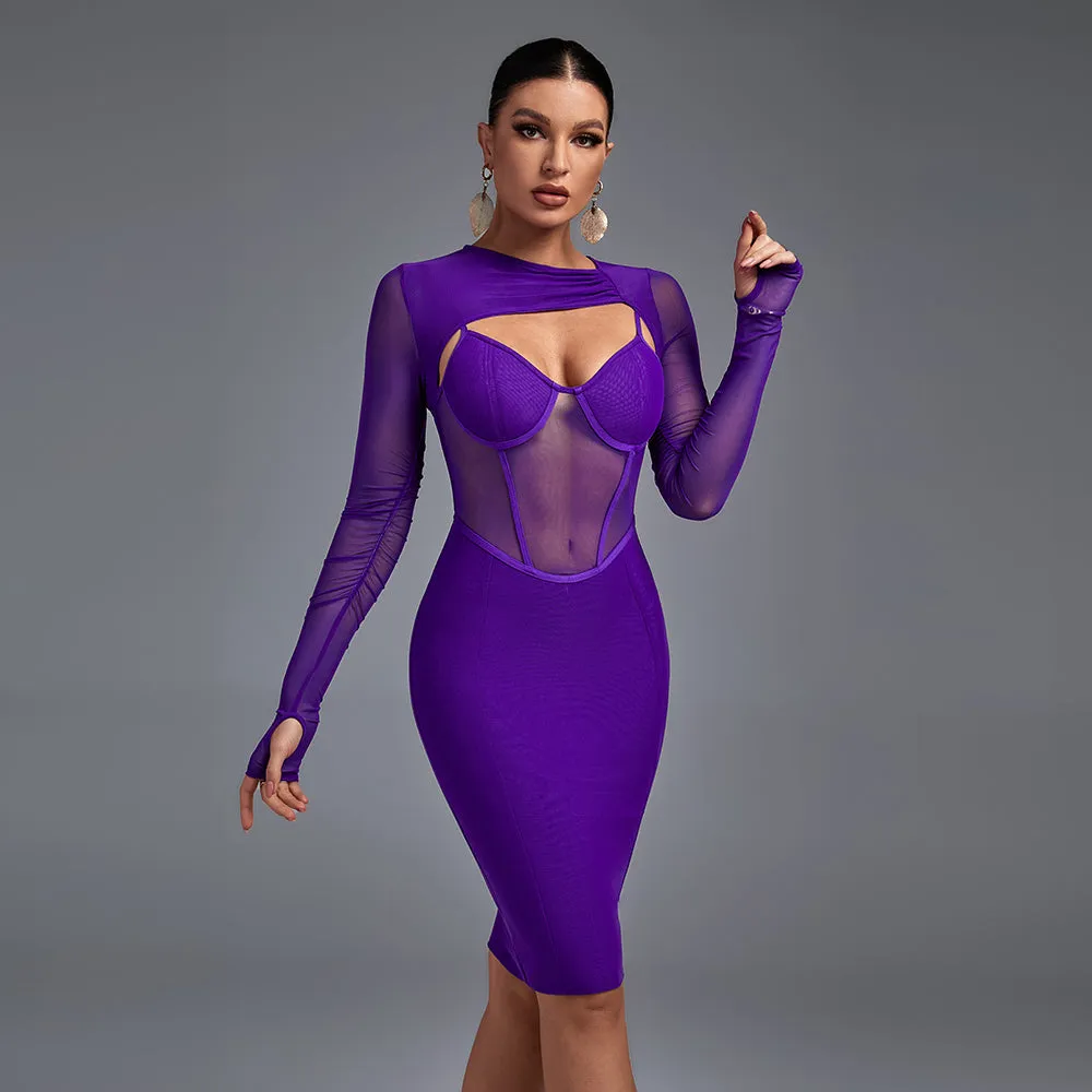 See through long sleeve mesh