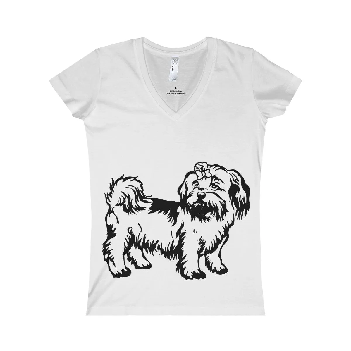 Shih Tzu Women's Fine Jersey V-neck Tee