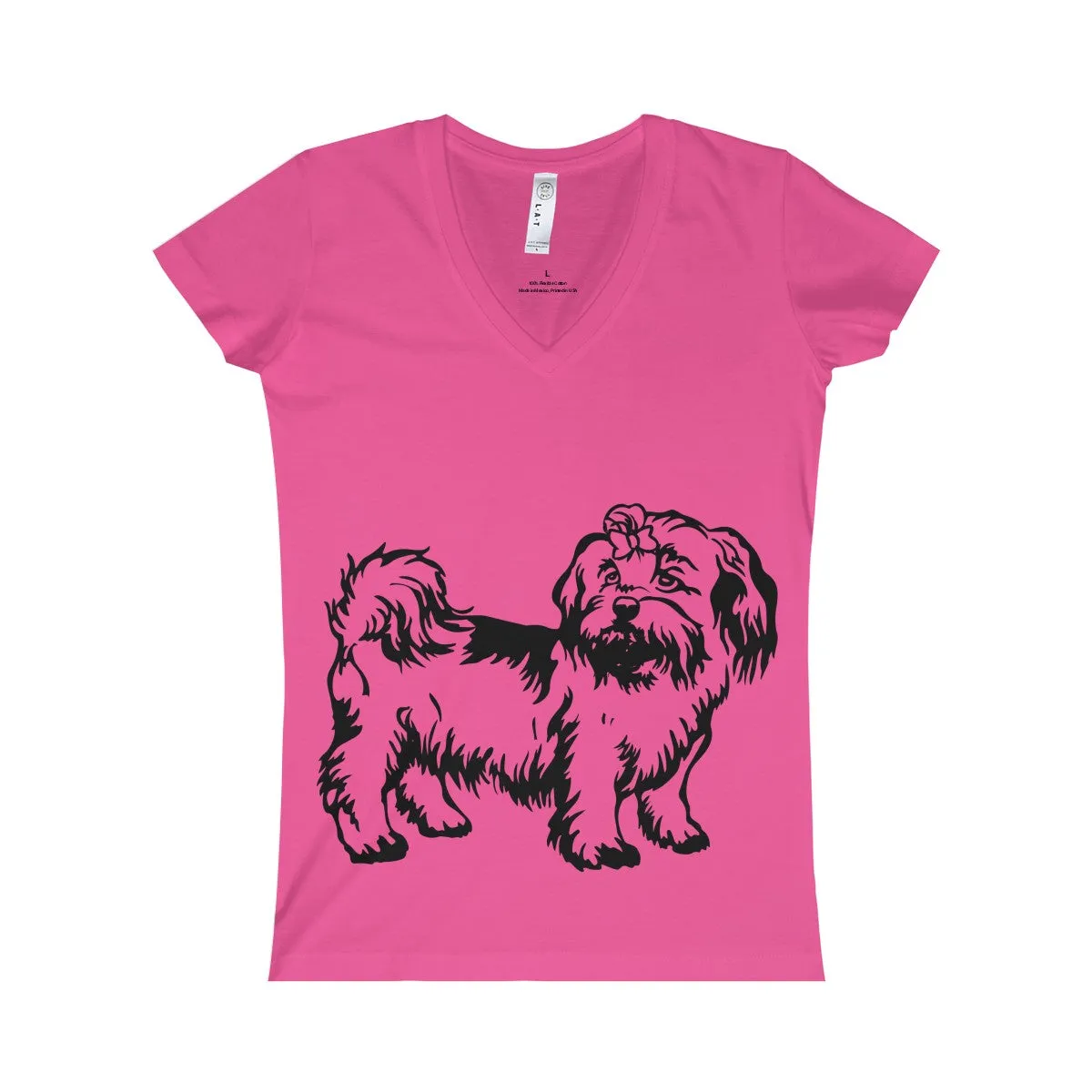 Shih Tzu Women's Fine Jersey V-neck Tee