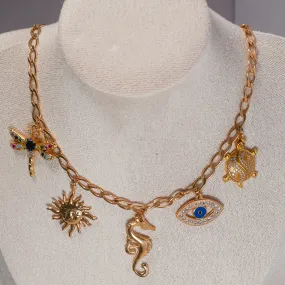 Summer Blue Charm Necklace