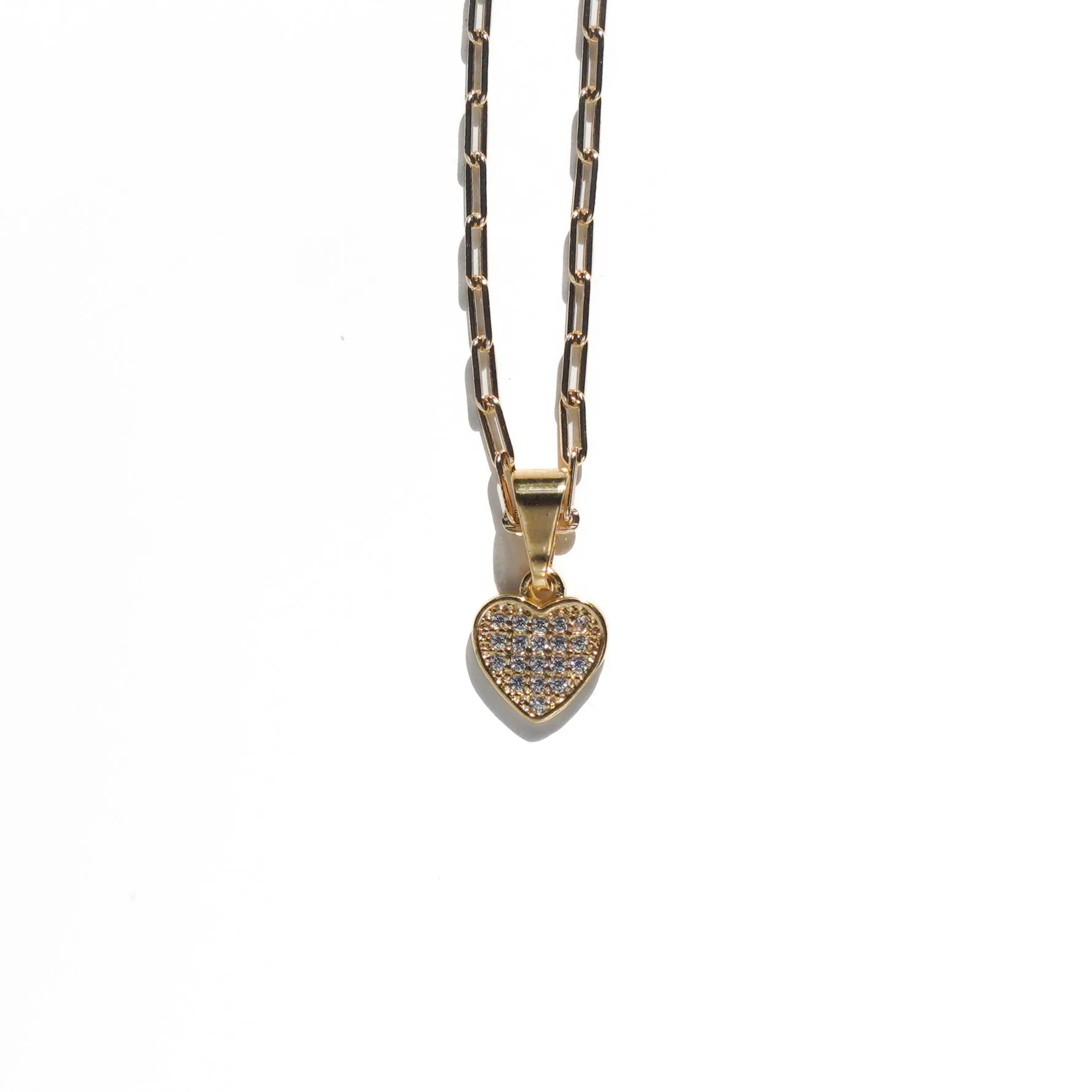 Tiny gold heart Charm Necklace
