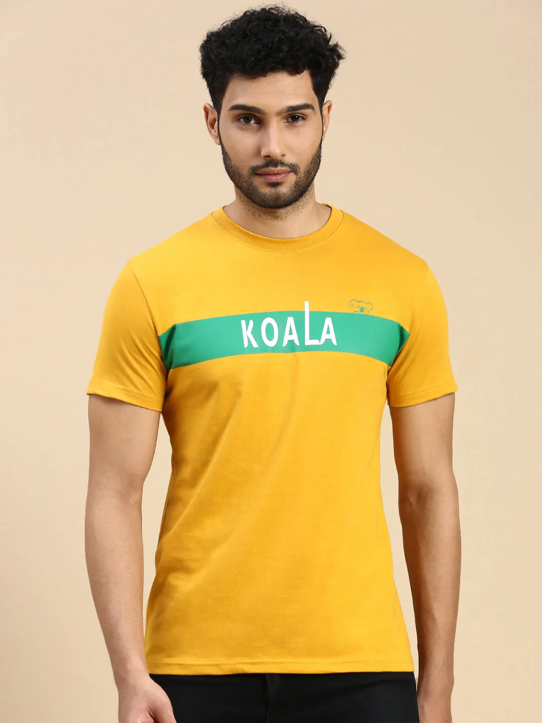 Unisex Relaxed Fit Crew Neck Zóni Yellow TShirt