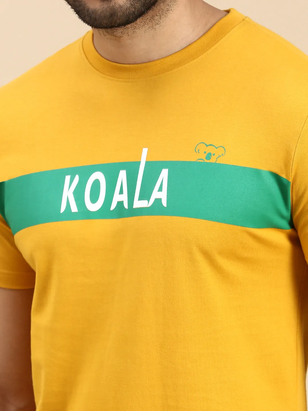 Unisex Relaxed Fit Crew Neck Zóni Yellow TShirt